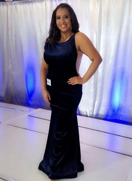 Jovani Blue Size 14 Navy $300 Military Straight Dress on Queenly