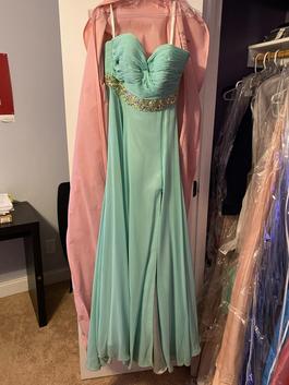 Jovani Blue Size 12 Strapless A-line Dress on Queenly