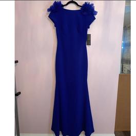 Theia Blue Size 2 Bridgerton Floral A-line Dress on Queenly