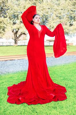 Custom  Red Size 12 Floor Length Ball gown on Queenly