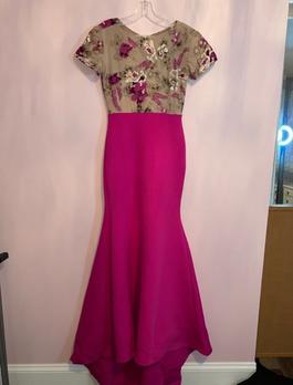 Custom made Pink Size 2 Custom Floor Length Embroidery Train Dress on Queenly