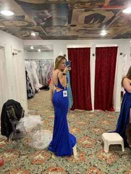 Ellie Wilde Blue Size 00 Black Tie Prom $300 Mermaid Dress on Queenly