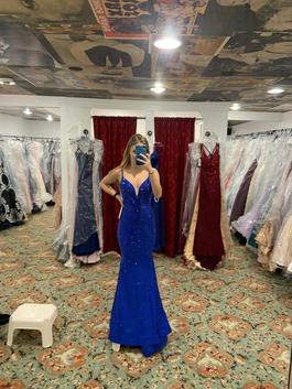 Ellie Wilde Blue Size 00 Black Tie Prom $300 Mermaid Dress on Queenly