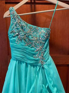 Mac Duggal Blue Size 0 Teal Ball gown on Queenly