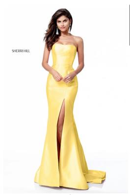 Sherri Hill Yellow Size 00 Black Tie Prom Mermaid Dress on Queenly