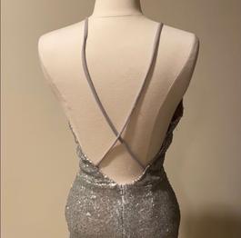 Baccio Couture Silver Size 6 Straight Dress on Queenly