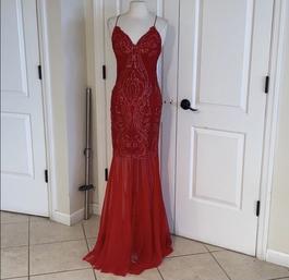 Baccio Couture Red Size 6 Black Tie Straight Dress on Queenly