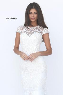 Style 50516 Sherri Hill White Size 4 Military Floor Length 50 Off Mermaid Dress on Queenly