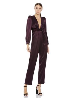Style 2647 Mac Duggal Purple Size 14 Plus Size Sleeves Jumpsuit Dress on Queenly