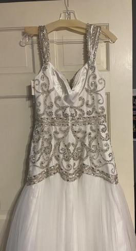 Mac Duggal White Size 8 Floor Length Military Mermaid Dress on Queenly