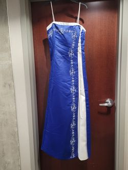 Style 3076 Aspeed USA Blue Size 16 Tall Height 50 Off $300 A-line Dress on Queenly