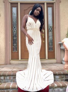 Jovani White Size 6 Prom Jewelled Straight Dress on Queenly