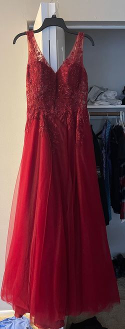 Ellie Wilde Red Size 14 Plus Size Pageant Embroidery Ball gown on Queenly
