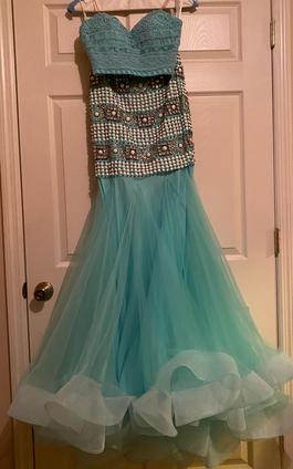 Rachel Allan Blue Size 2 Floor Length Mermaid Dress on Queenly