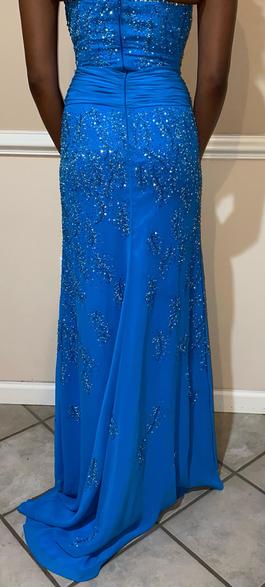 Riva Designs Blue Size 2 Tulle $300 Straight Dress on Queenly