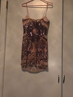 Sherri Hill Pink Size 8 Sequined Spaghetti Strap Euphoria Cocktail Dress on Queenly