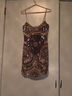 Sherri Hill Pink Size 8 Sequined Spaghetti Strap Euphoria Cocktail Dress on Queenly