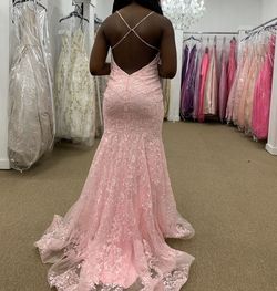 Jovani Pink Size 6 Pageant Prom Lace Mermaid Dress on Queenly