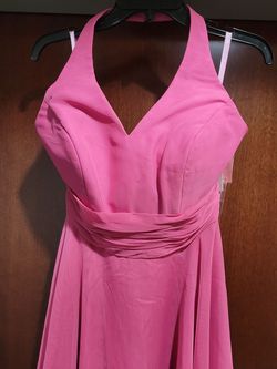 Style 722 Mori Lee Affairs Pink Size 12 Belt Midi Euphoria Cocktail Dress on Queenly