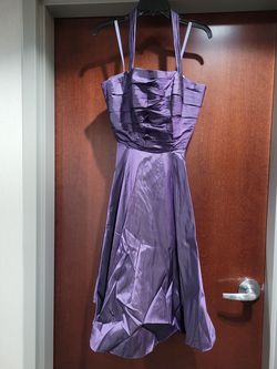 Style 784 Mori Lee Affairs Purple Size 12 $300 Midi Cocktail Dress on Queenly