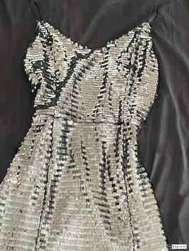 Silver Size 12 Side slit Dress on Queenly