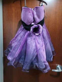 Style 9041 Mori Lee Sticks & Stones Purple Size 12 Midi Cocktail Dress on Queenly