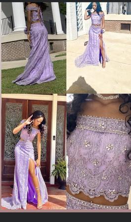 Rachel Allan Purple Size 6 Prom Side slit Dress on Queenly