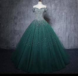Green Size 2 Train Dress on Queenly