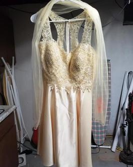Cindy Collection  Yellow Size 14 Black Tie $300 Straight Dress on Queenly