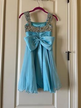 Sherri Hill Blue Size 0 Mini Girls Size $300 A-line Dress on Queenly