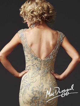 Style 61444D Mac Duggal Nude Size 12 Homecoming Midi Wedding Guest Cocktail Dress on Queenly
