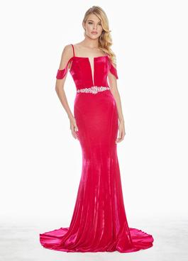 Style 1473 Ashley Lauren Hot Pink Size 6 Corset Straight Dress on Queenly