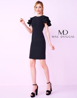 Style 66224N Mac Duggal Black Size 12 Midi Homecoming $300 Cocktail Dress on Queenly