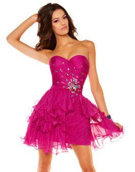 Style 6442N Mac Duggal Pink Size 2 Homecoming Midi Magenta Cocktail Dress on Queenly