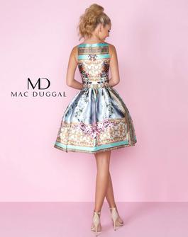 Style 66291C Mac Duggal Multicolor Size 10 Mini Floral Cocktail Dress on Queenly