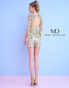 Style 4588N Mac Duggal Gold Size 6 Homecoming Jumpsuit Dress on Queenly