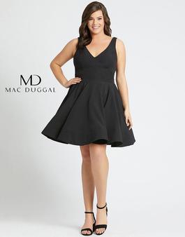 Style 48771F Mac Duggal Black Size 26 Prom Homecoming Midi Cocktail Dress on Queenly