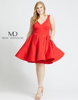 Style 48771F Mac Duggal Red Size 24 Homecoming Midi Cocktail Dress on Queenly