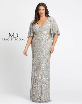 Style 4858F Mac Duggal Silver Size 24 Straight Dress on Queenly