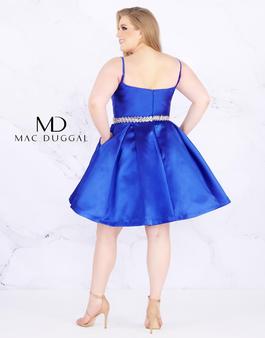 Style 67605F Mac Duggal Blue Size 24 Midi Cocktail Dress on Queenly