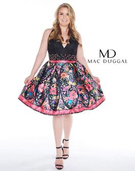 Style 66385F Mac Duggal Multicolor Size 14 Plus Size Homecoming Midi Cocktail Dress on Queenly