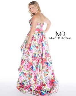 Style 66389F Mac Duggal Multicolor Size 18 Ivory Plus Size Midi Cocktail Dress on Queenly