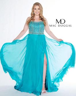 Style 66405F Mac Duggal Green Size 26 Side slit Dress on Queenly