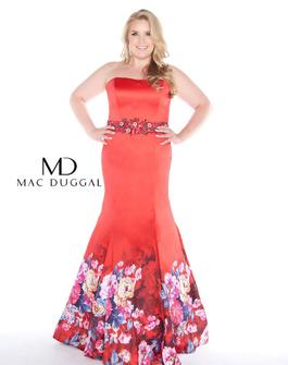 Style 77384F Mac Duggal Red Size 24 Mermaid Dress on Queenly