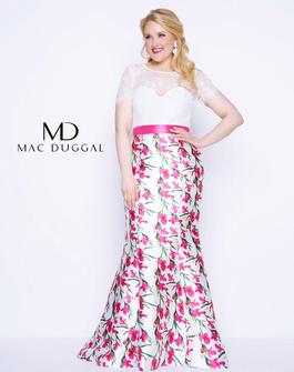 Style 77168F Mac Duggal Pink Size 20 Mini Floral Straight Dress on Queenly
