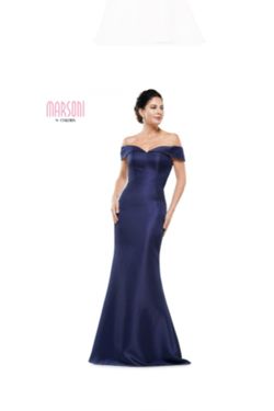 Style MV1153 Colors Navy Blue Size 10 Straight Dress on Queenly