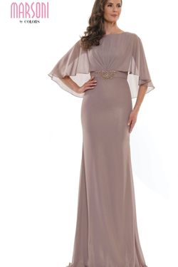 Style MV1130 Colors Nude Size 12 Tall Height $300 Sleeves Straight Dress on Queenly