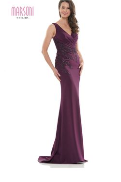 Style MV1147 Colors Purple Size 14 V Neck Straight Dress on Queenly