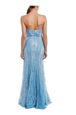 Style STRAPLESS LACE DRESS Issue New York Blue Size 8 50 Off Straight Dress on Queenly