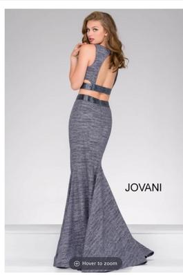 Style GLITTER TWO PIECE Jovani Silver Size 2 $300 Mermaid Dress on Queenly